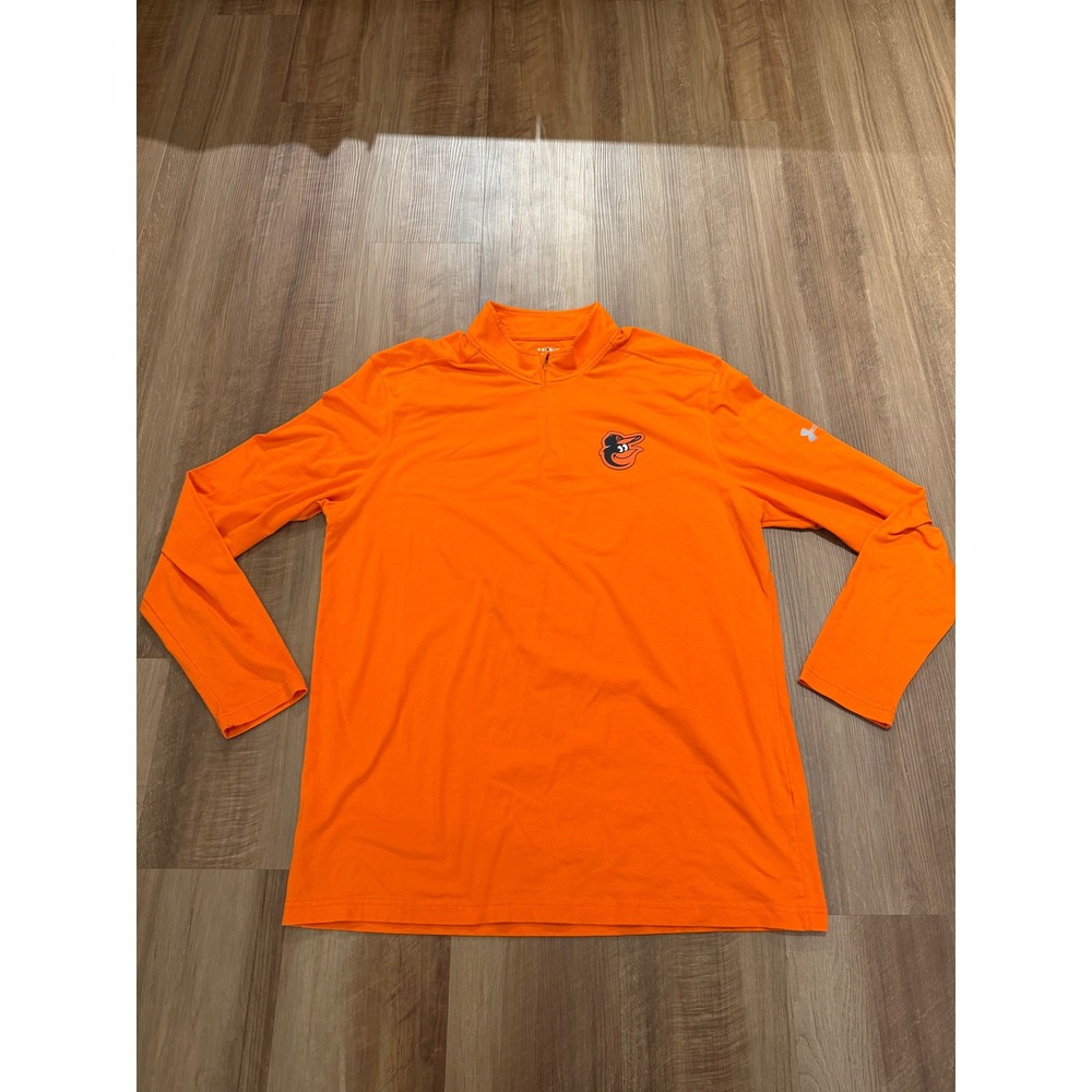 Under Armour Pullover Mens XL Orange Baltimore Orioles MLB Quarter Zip UG07